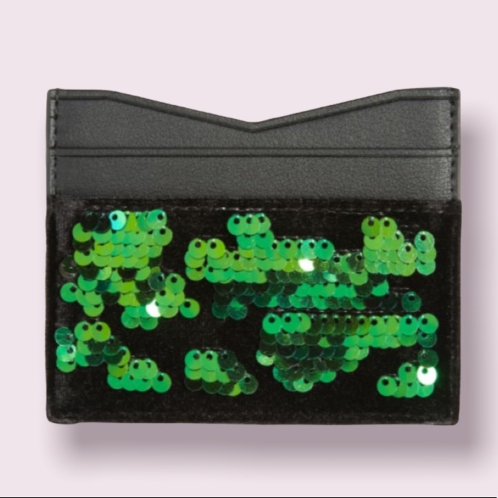 Kendall + Kylie Sequin & Faux Leather Card Case - NWOT